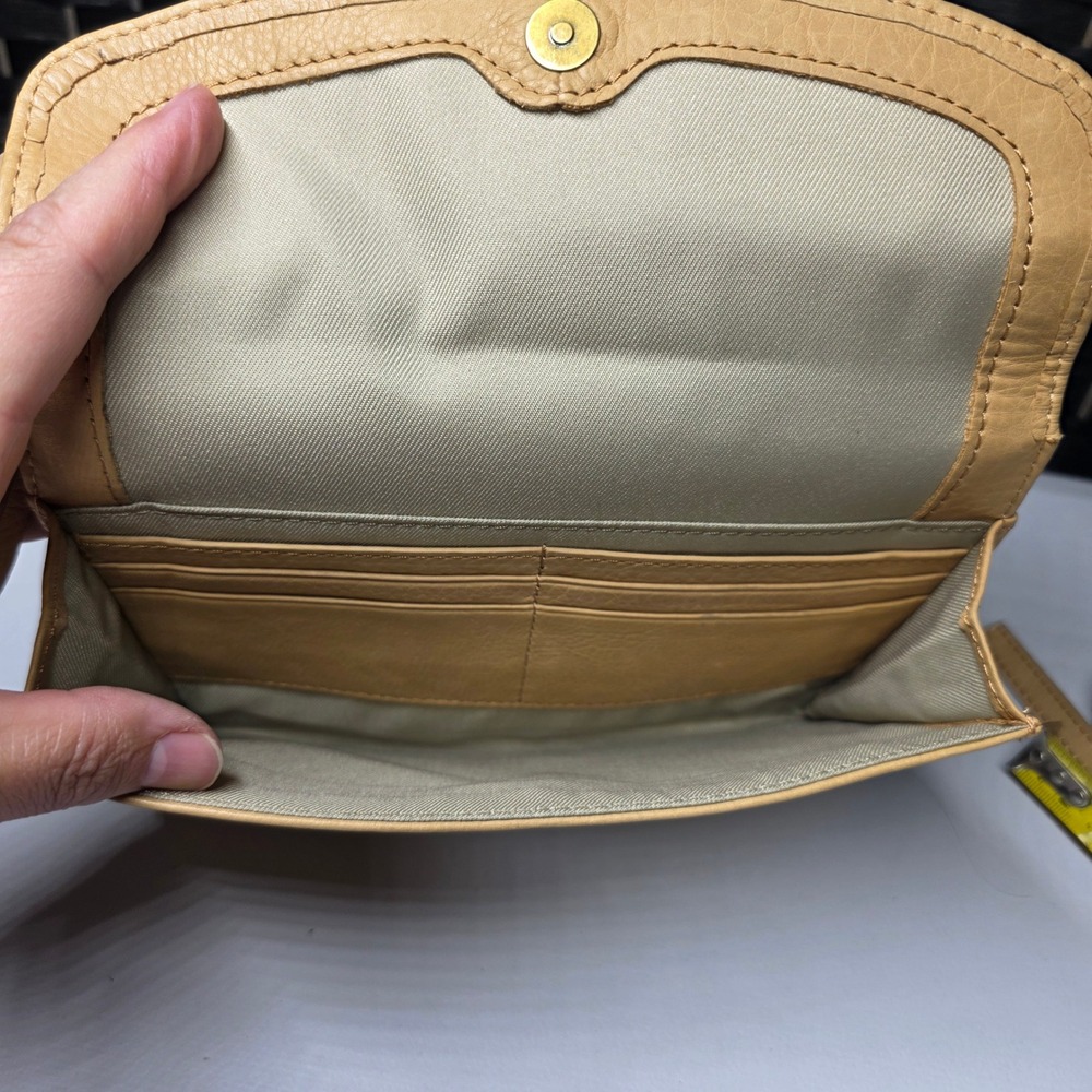 American Leather Co Tan Glove Leather Crossbody Bag Small Utility Pockets - Picture 4 of 11